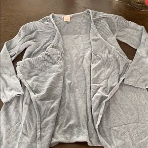 Grey open front cardigan